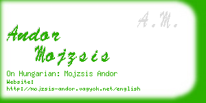 andor mojzsis business card